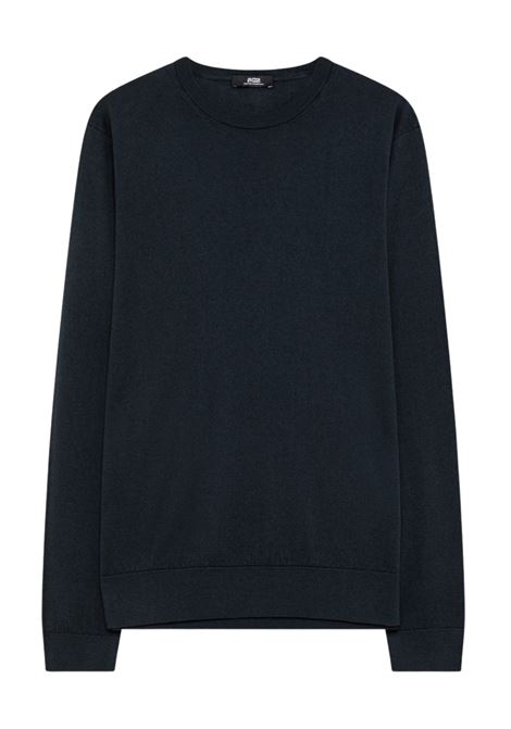 Alpha Studio girocollo in seta e cashmere blu a manica lunga ALPHA STUDIO | Maglieria | FE-6850C3001